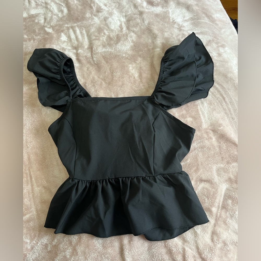 Black back tie top
